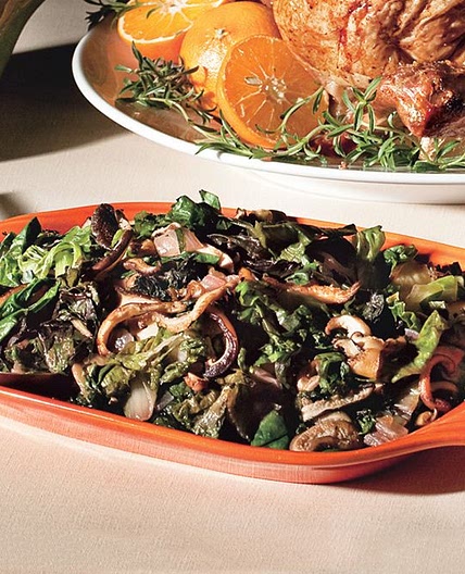 Sauté of Winter Greens and Shiitake Mushrooms