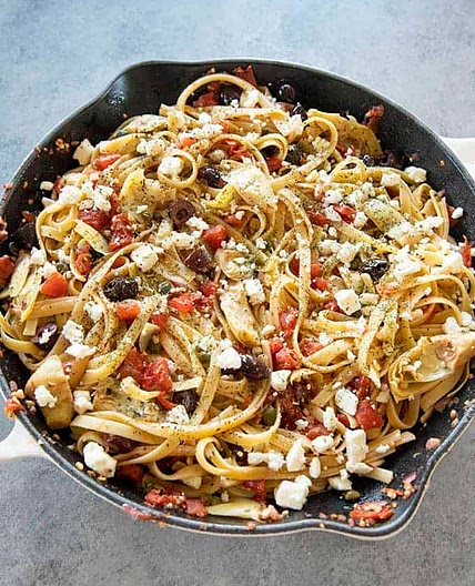 Easy Greek Fettuccine