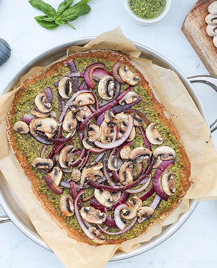 Cauliflower Crust Flatbread With Pistachio Pesto