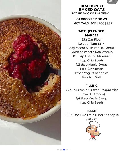 Jam Donut Baked Oats 