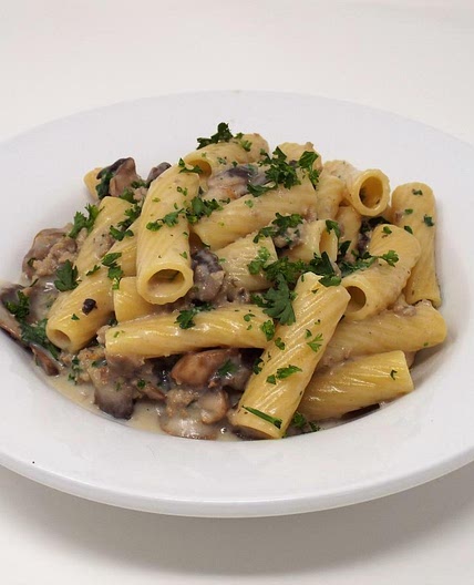 Creamy Pork and Mushroom Rigatoni