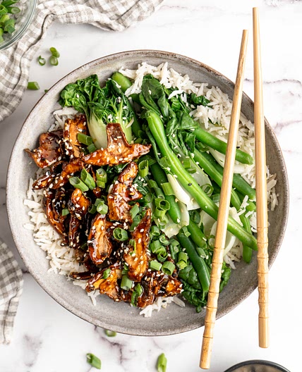 Sticky Sesame Shiitake Mushrooms