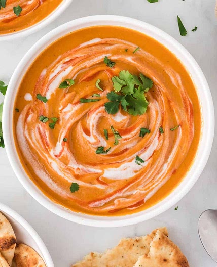 Spicy carrot soup with coconut milk