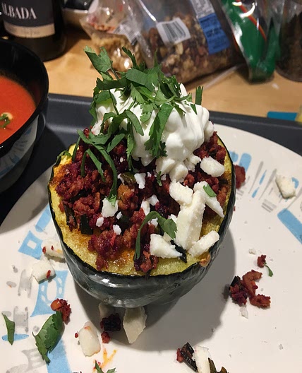 Mexican stuffed acorn squash