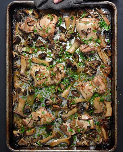 Sheet Pan Chicken and Mushrooms