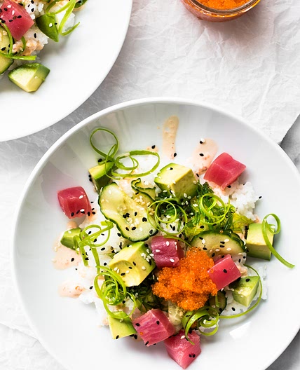 Avocado and Tuna Poke Bowl