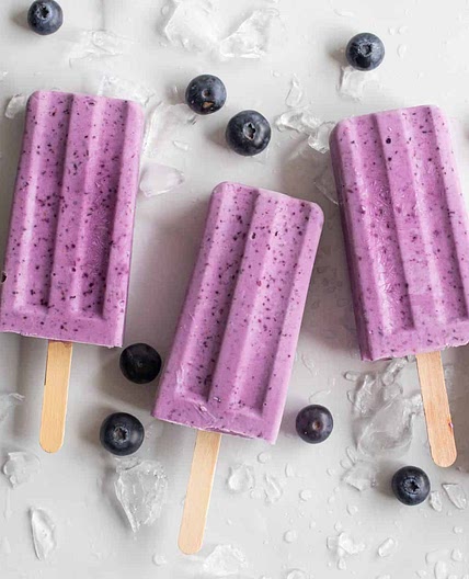 Blueberry Cottage Cheese Popsicles