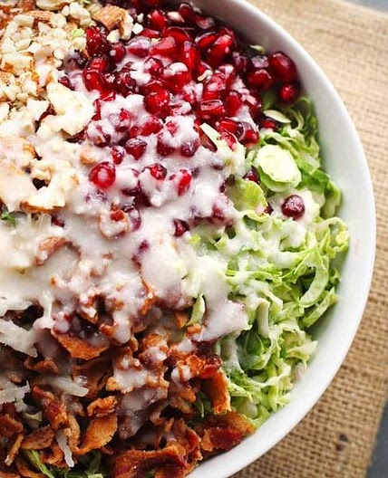 Chopped Brussels Sprout Salad with Creamy Shallot Dressing