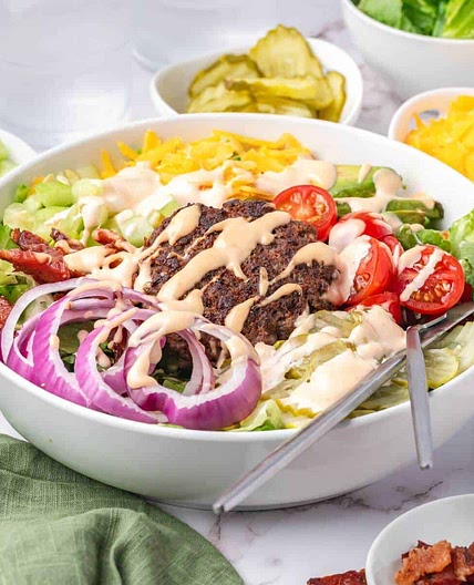 Bacon Avocado Burger Bowl