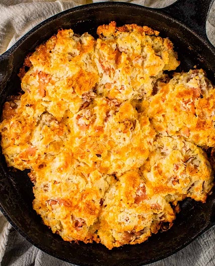 Ham and Cheese Drop Biscuits
