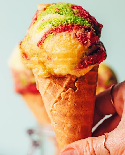 Rainbow Sherbet (Vegan, No-Churn!)