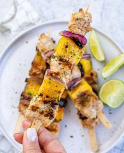 Grilled Chicken + Mango Skewers