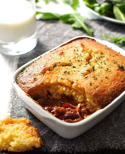Chili Con Carne Corn Bread Pie