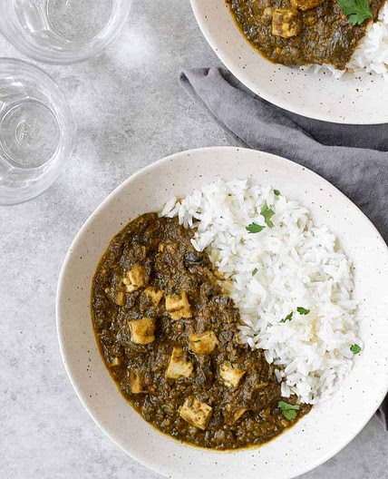 Slow Cooker Vegan Saag Paneer