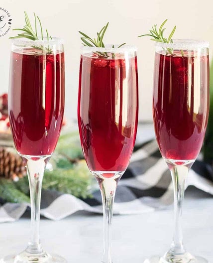 Pomegranate Mimosa with Rosemary