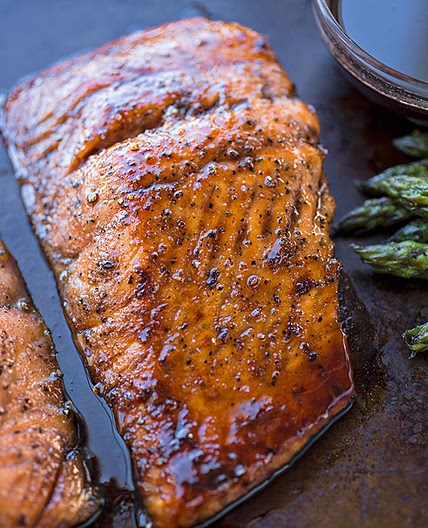Orange-Bourbon Glazed Salmon with Cranberry Pistachio Pilaf