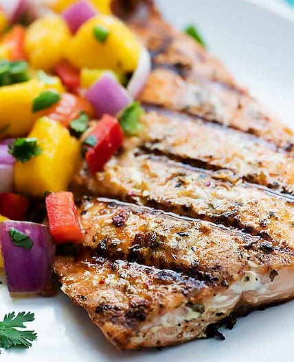 Grilled Salmon with Mango Salsa
