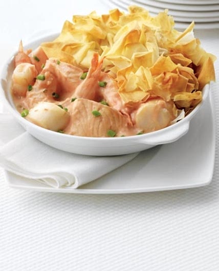 Phyllo-Topped Seafood Pie