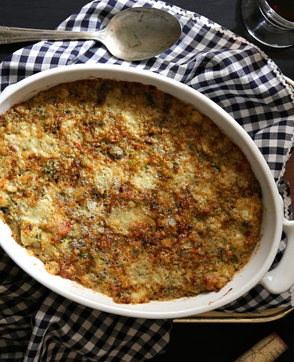 Brussels Sprout Casserole with Bacon & Gorgonzola