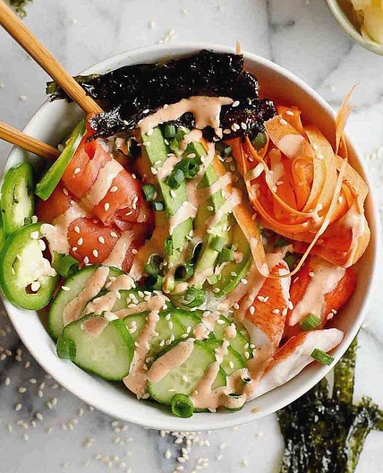 Easy Smoked Salmon Sushi Bowls