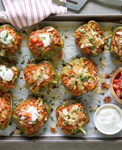 Chicken Taco-Stuffed Peppers