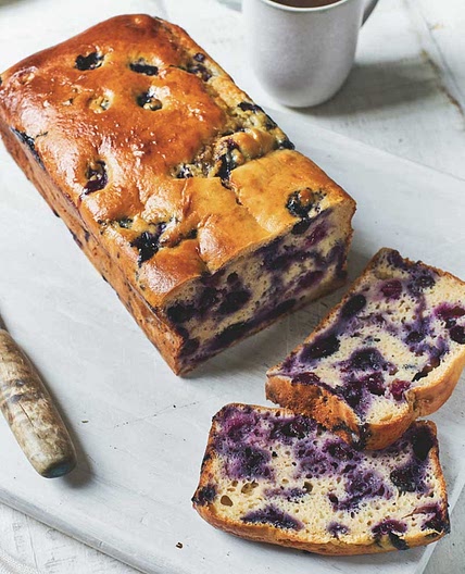 Lemon and blueberry yoghurt loaf cake