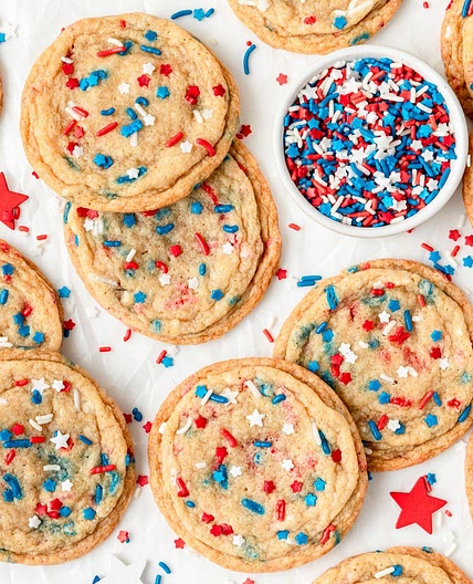 4th of July Sugar Cookies with Sprinkles