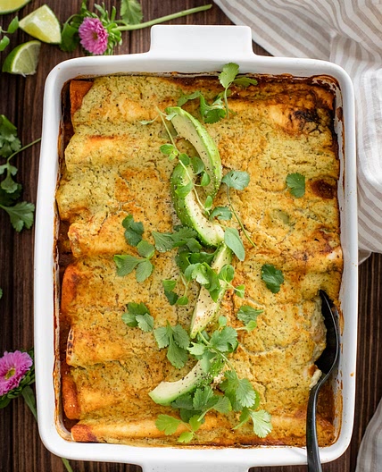 Vegan Lentil & Bean Enchiladas