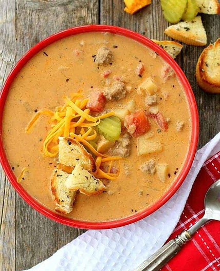 Classic Cheeseburger Soup