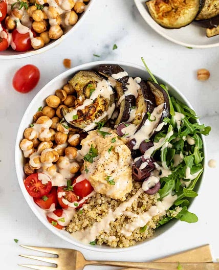 Mediterranean Quinoa Bowls with Hummus