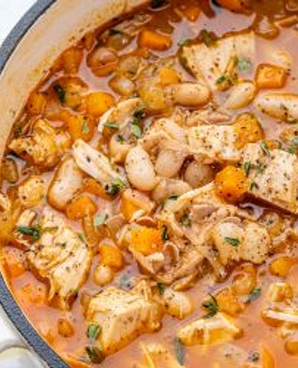 Quick Leftover Turkey + Bean Soup