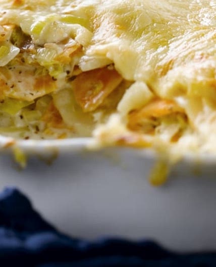 Two Potato, Three Canadian Cheese Gratin