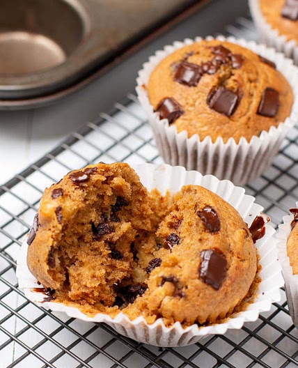 Chocolate Chunk Banana Muffins