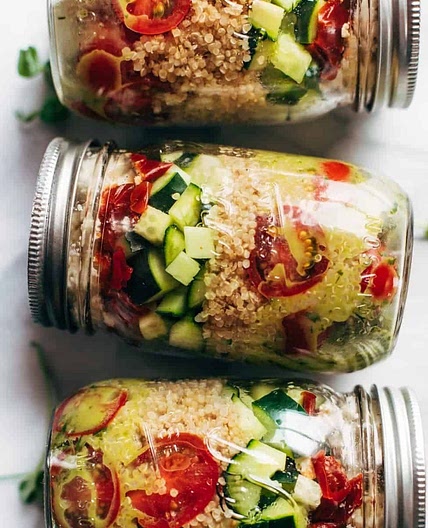 Summer Quinoa Salad Jars with Lemon Dill Dressing