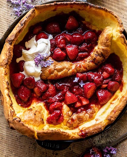 Hot Strawberry Jam Dutch Baby