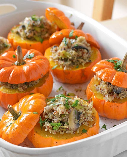 Savory Mushroom and Quinoa Stuffed Mini Pumpkins