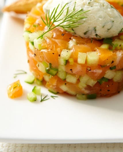 Melon and Mascarpone Salmon Tartare
