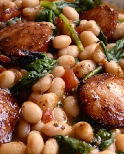 White Beans with Spinach & Sausage