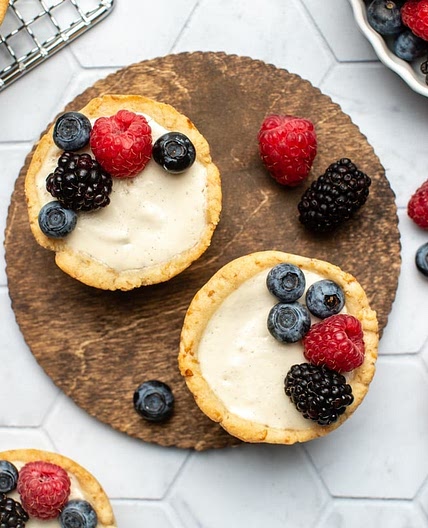 Vegan Berry Tarts with Vanilla Custard