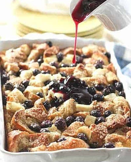Blueberry and Cream Cheese French Toast Casserole