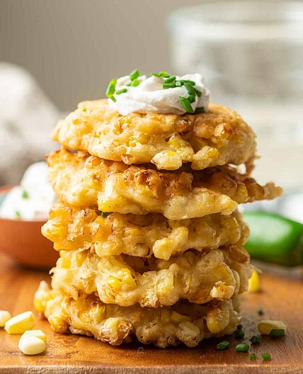Vegan Corn Fritters (Baked or Fried!