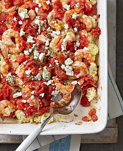 Shrimp and Cauliflower Bake