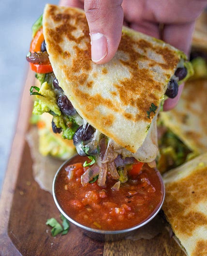 Avocado Black Bean Quesadillas