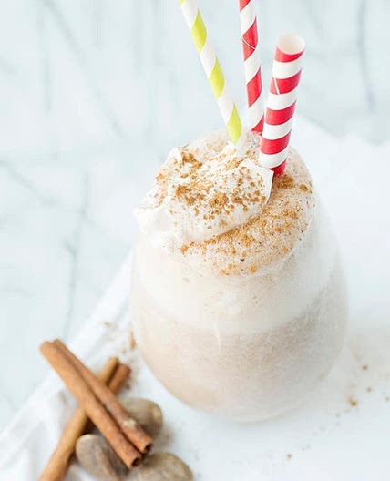 Festive Eggnog Smoothies (Christmas Smoothie) | Baked Bree