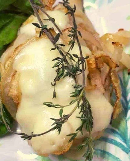 Air Fryer French Onion Chicken Breast With Fontina Cheese