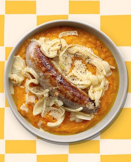 Saucisse & purée de potimarron