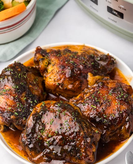 Slow Cooker BBQ Chicken Thighs