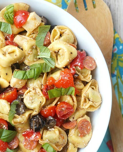 Roasted Red Pepper and Parmesan Tortellini Salad