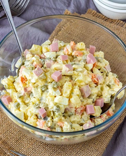 Creamy Potato and Ham Salad