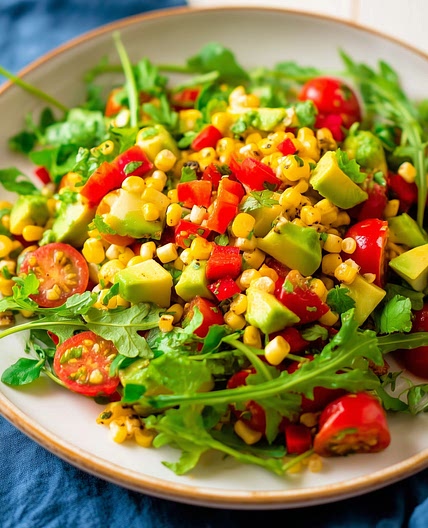 Grilled Corn Salad with Avocado